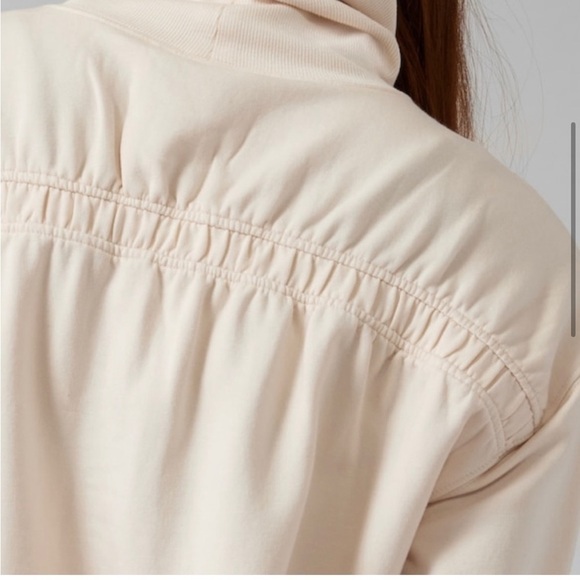 Athleta Balance cinch turtleneck sweatshirt, ivory, XS - Picture 6 of 9